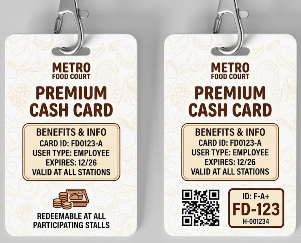 บัตรศูนย์อาหาร PVC Card สำหรับระบบชำระเงินในศูนย์อาหาร